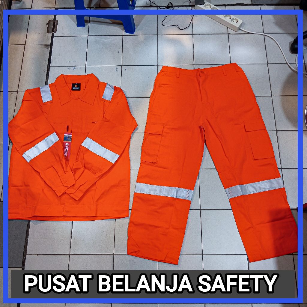 Wearpack two peace new nomex industrial - wearpack setelan baju celana nomex orange murah