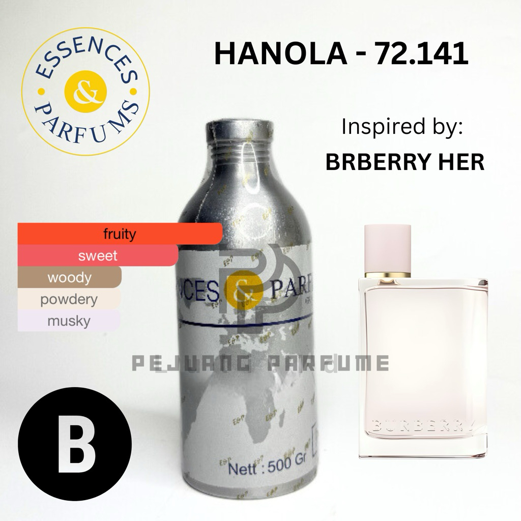 BIBIT HANOLA 72.141 ESSENCES GRADE B | INSPIRED BY BRBERY HER | BIBIT ESSENCES 100ML REPACK DAN 500M