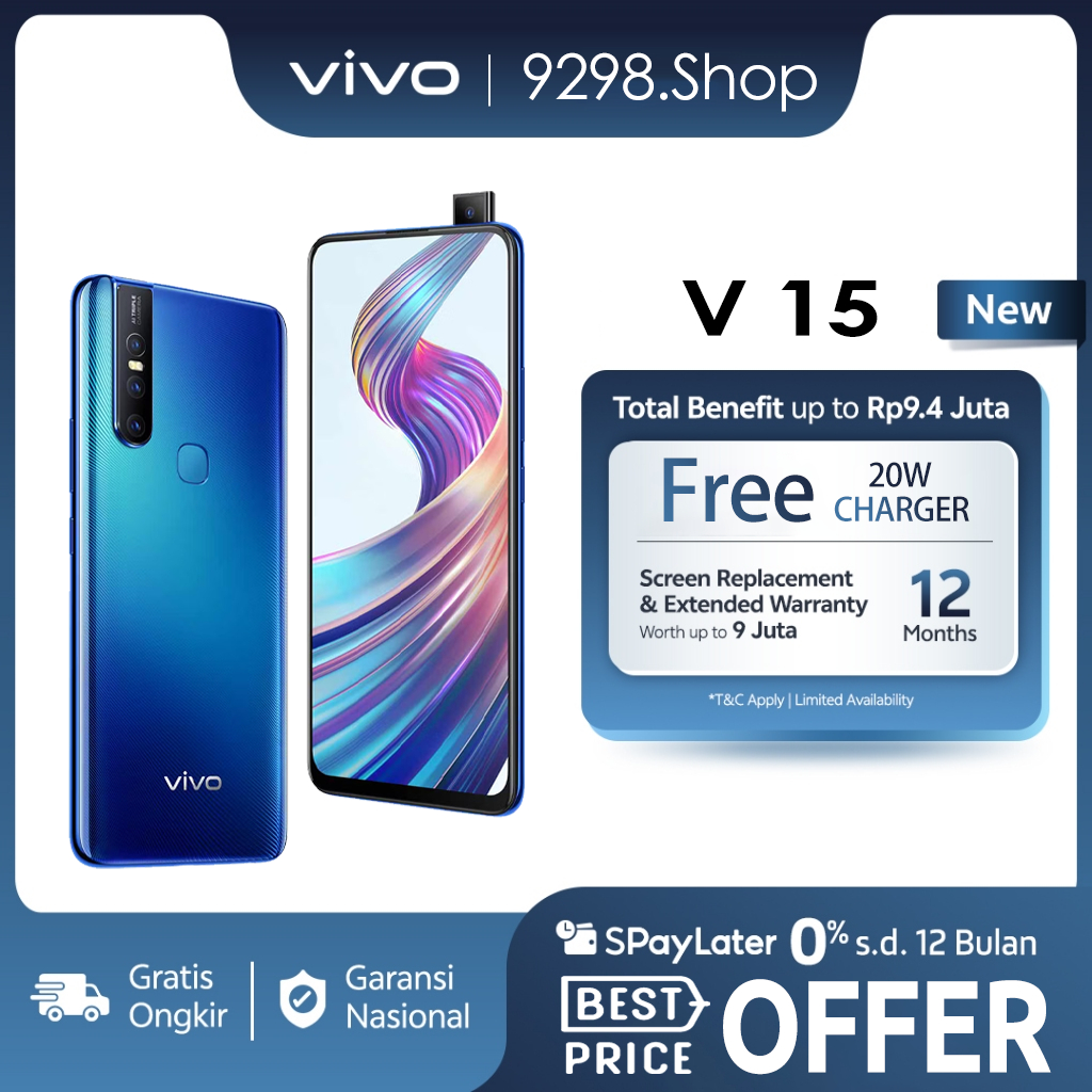 HP VIVO V15 RAM 8+256 GB Smartphone 4G 6.53-Inch Ips Lcd Layar Full