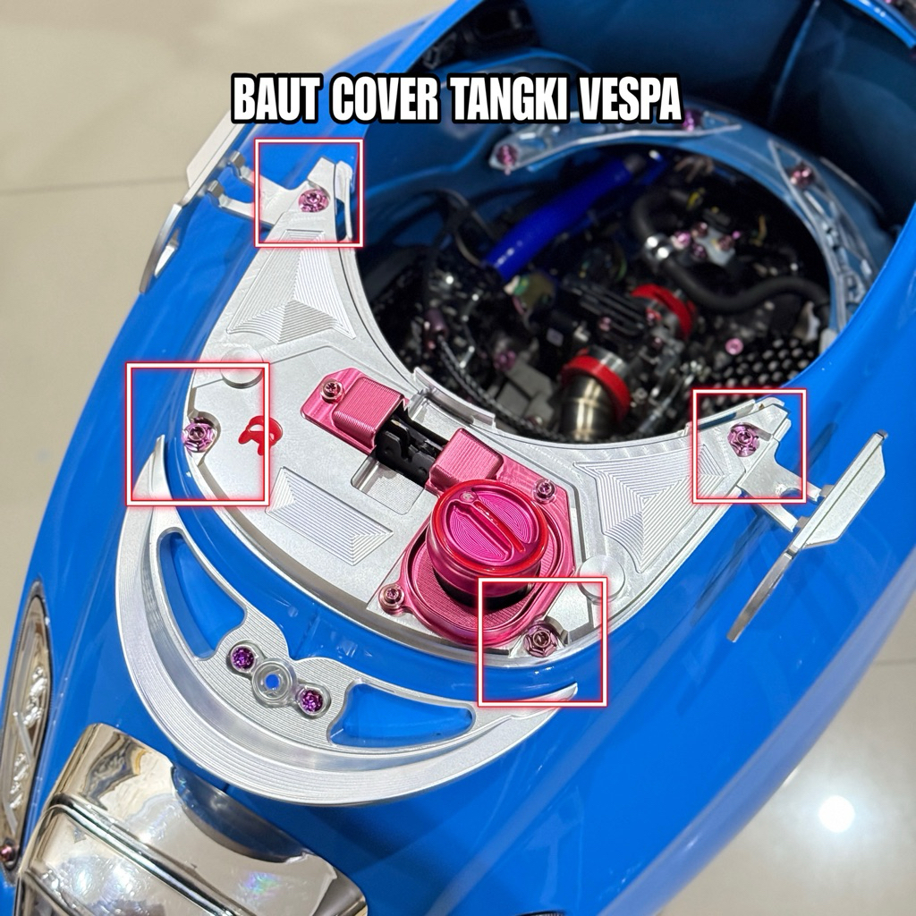 Baut Titanium Cover Tangki Vespa Matic Vespa Sprint Vespa Peimavera Vespa S Vespa LX Titanium Vespa 