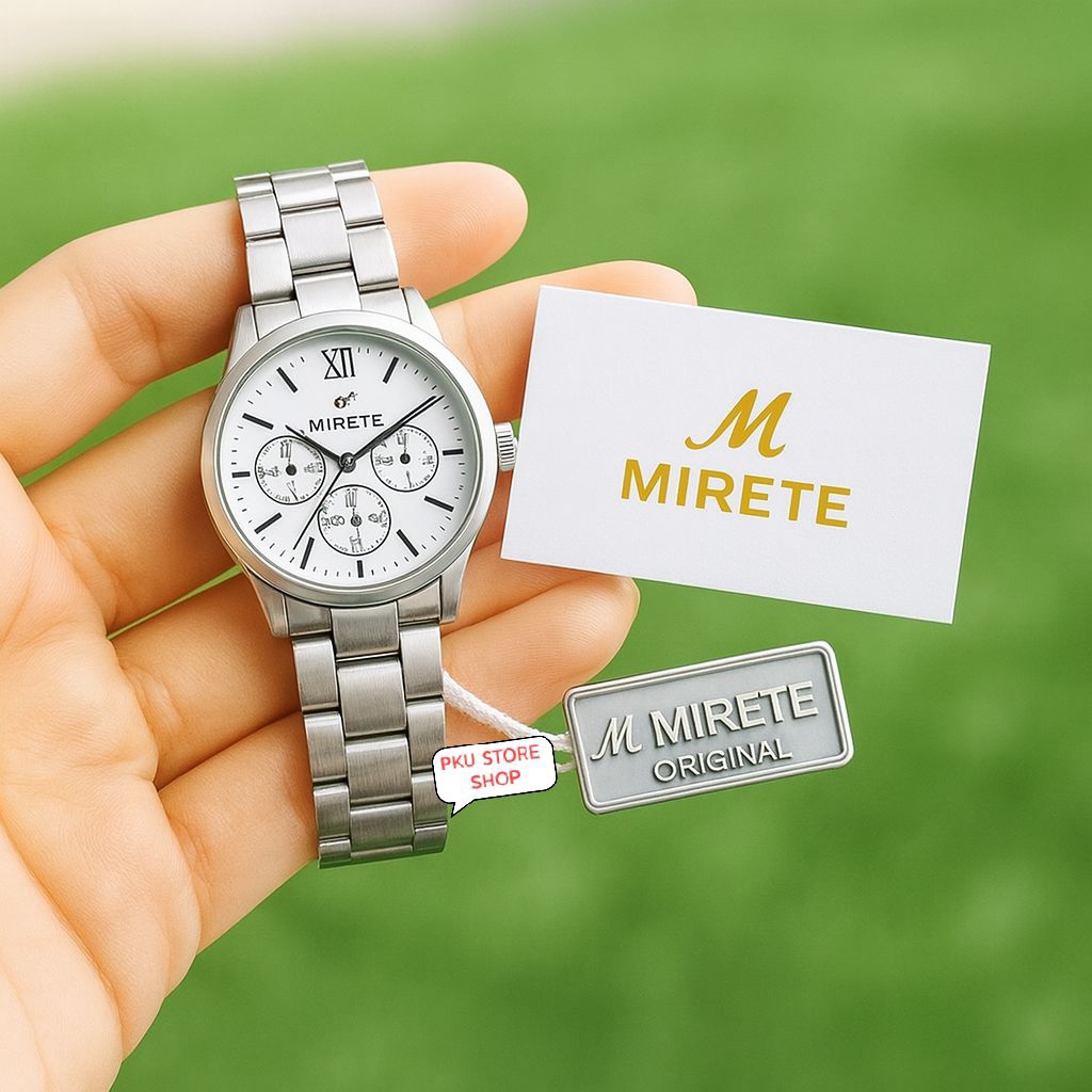 MIRETE Jam Tangan Wanita Hitam Elegan Original Tahan Air Stainless Steel