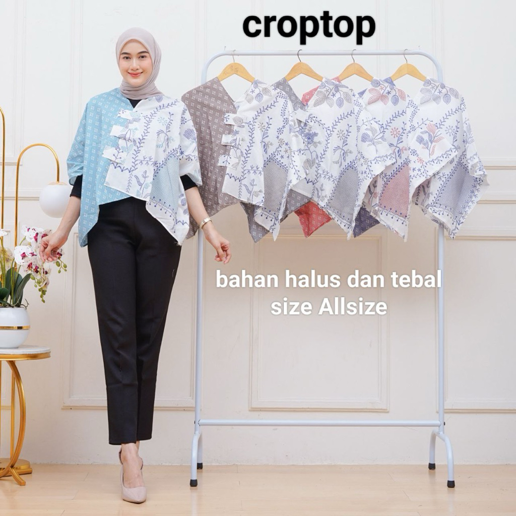 OUTER BATIK ETNIK WANITA LENGAN PENDEK