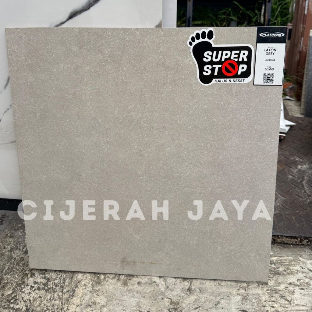 PLATINUM KERAMIK LANTAI 50X50 LAXON GREY SUPER STOP KESAT / KERAMIK PLATINUM 50X50 MATT DOFF LANTAI 