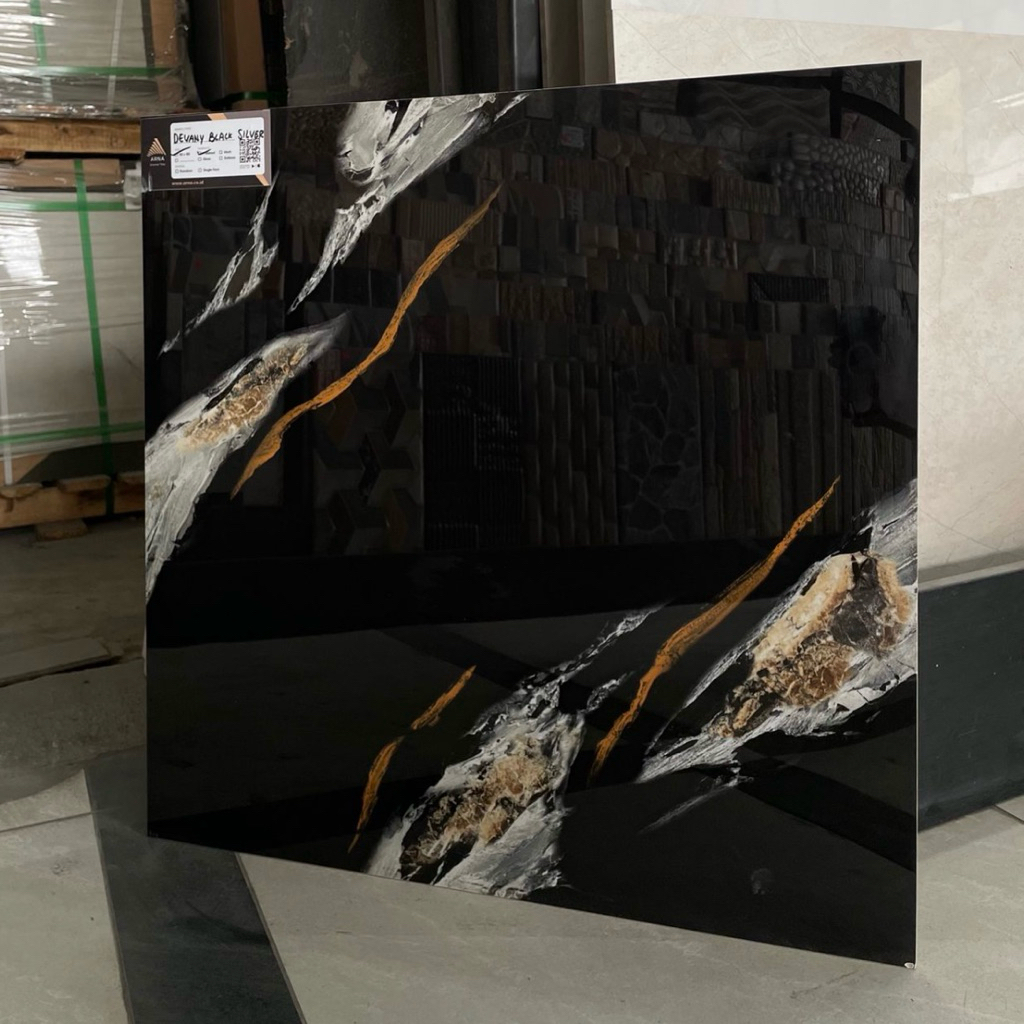 Granit 60x60 Arna Devany Black Silver | Glazed Polished