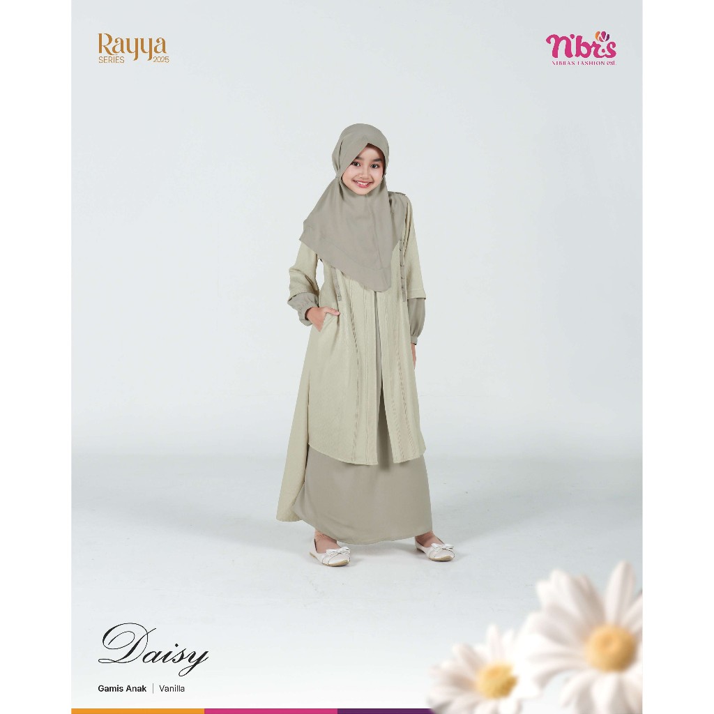 NIBRAS GAMIS ANAK PEREMPUAN FREYA CELLINE GAIA HYRA IVORY DISKON SALE 50% CUCI GUDANG
