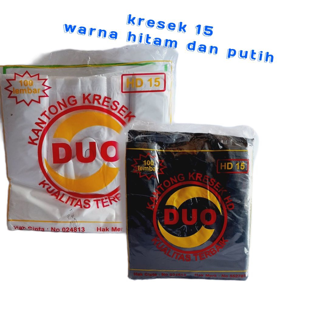 kresek 15 warna hitam dan putih kantong semua jenis makanan