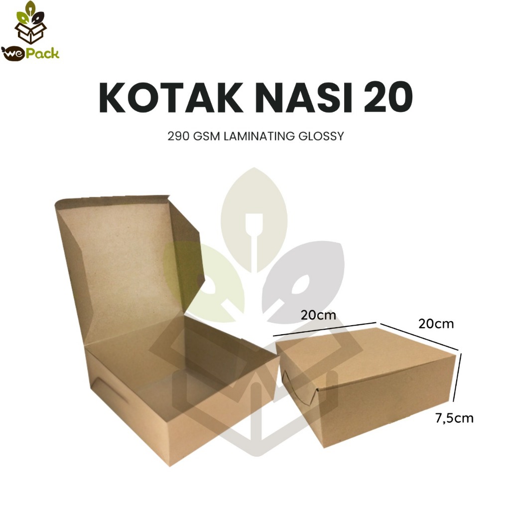 Kotak Nasi  XL Kertas Box Makanan Eco Paper Laminasi Foodgrade