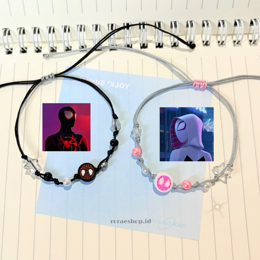 Gelang Serut Spiderman | Gelang Tali Manik Couple Spiderman | Bracelet Couple | Gelang Friendsip | G