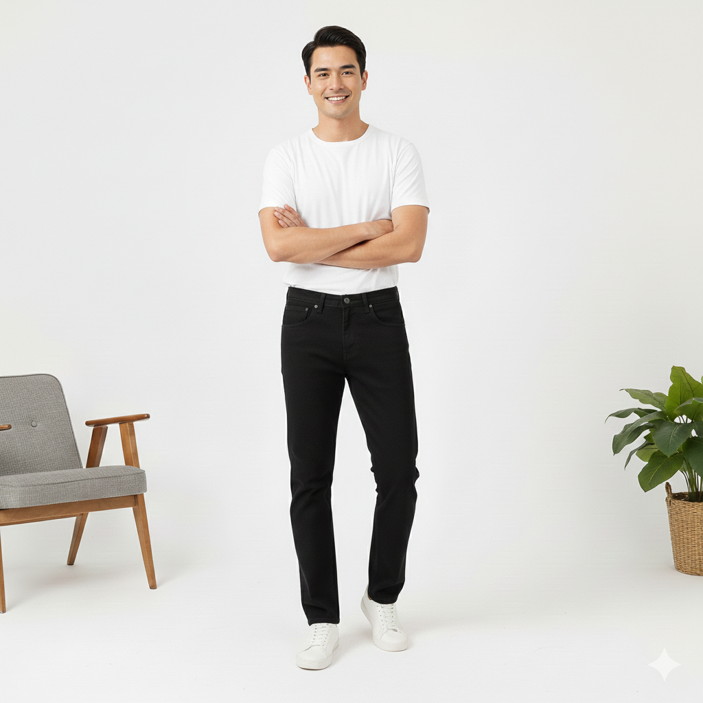 Celana Panjang Jeans Laki Laki Hitam Slimfit KIDDROCK