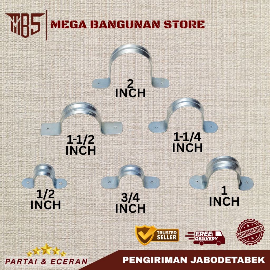Klem pipa besi /Klem besi /Klem Omega Galvanis |PCS