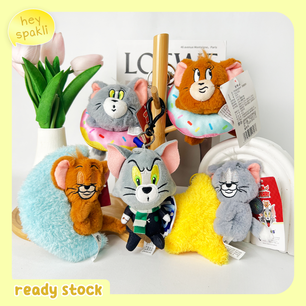 gantungan kunci - hugkis tom and jerry cosplay karakter cute menggemaskan plush keychains - HG002
