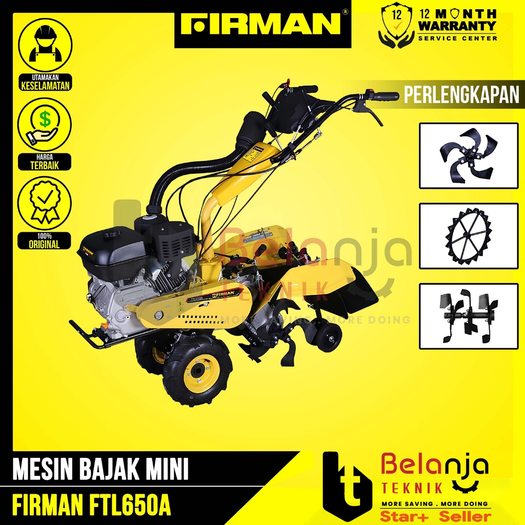 Cultivator FIRMAN FTL 650 A Mesin Bajak Cultivator Pembuat Parit Bedengan FTL650A
