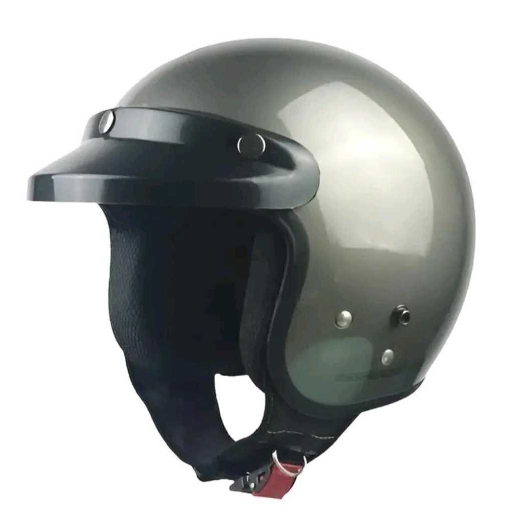 Helm Dewasa Model Cargloss Pria/Wanita Abu Glossy Murah / Helm Cargloss SUDAH SNI PET/KACA