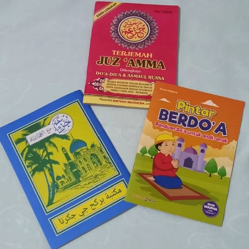 PAKET 3 BUKU BELAJAR JUZ AMMA MERAH DAN DOA ANAK TURUTAN KELAPA