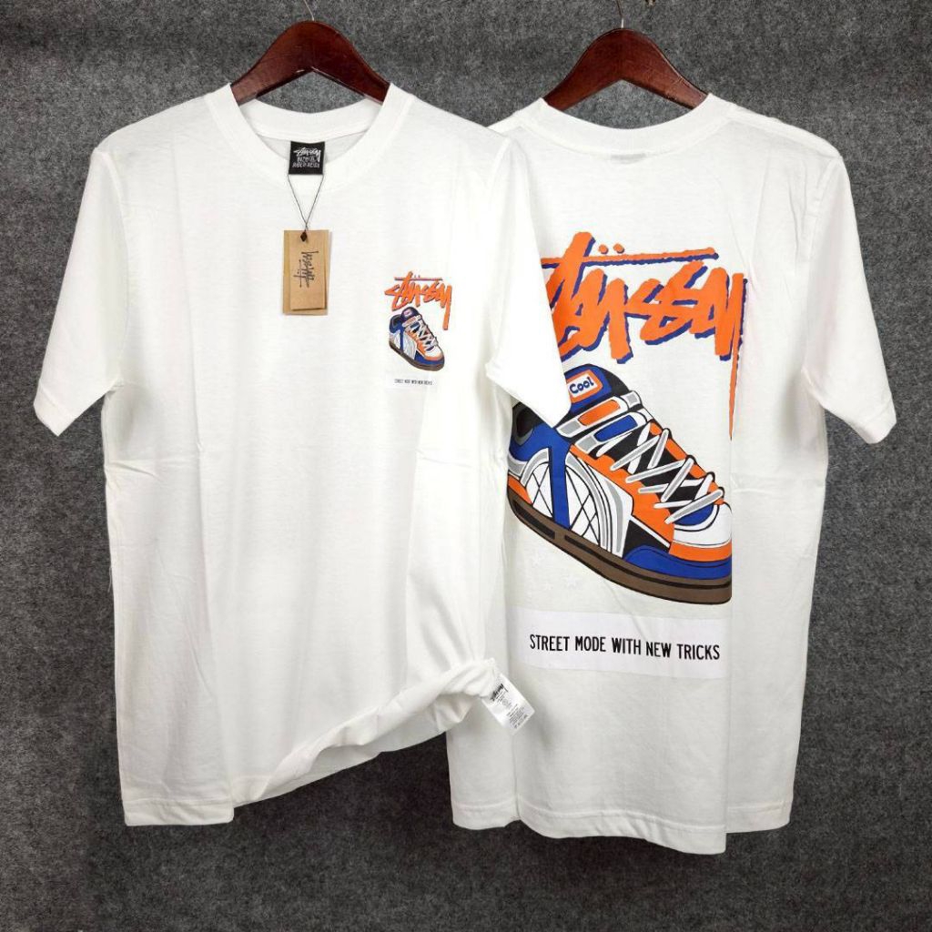 STUSSY T-Shirt Branded Premium Kaos Distro Lengan Pendek 100% Cotton Combed 24S Bordir Aplikasi Orig