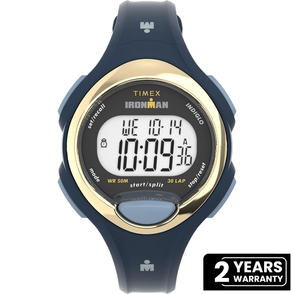 Jam Tangan Wanita Timex Ironman Essential Digital Dial Navy Blue Rubber Strap TW2W17000NN Original