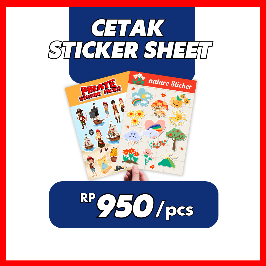 Cetak Sticker Sheet Pack A5/A6 TERMURAH / Custom Design / Merchandise