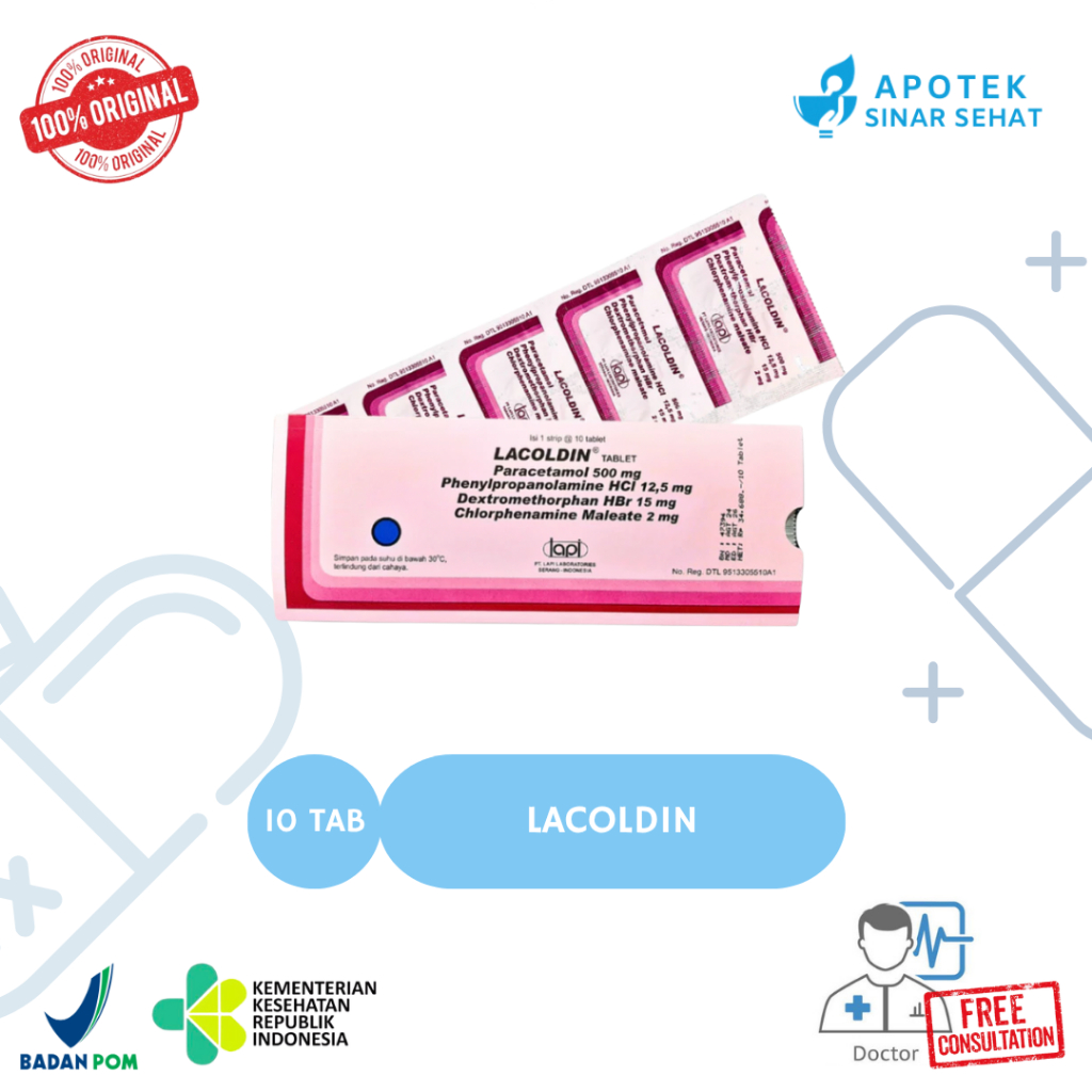 Lacoldin 10 Tab untuk Meredakan Gejala Flu dan Demam - Obat Flu