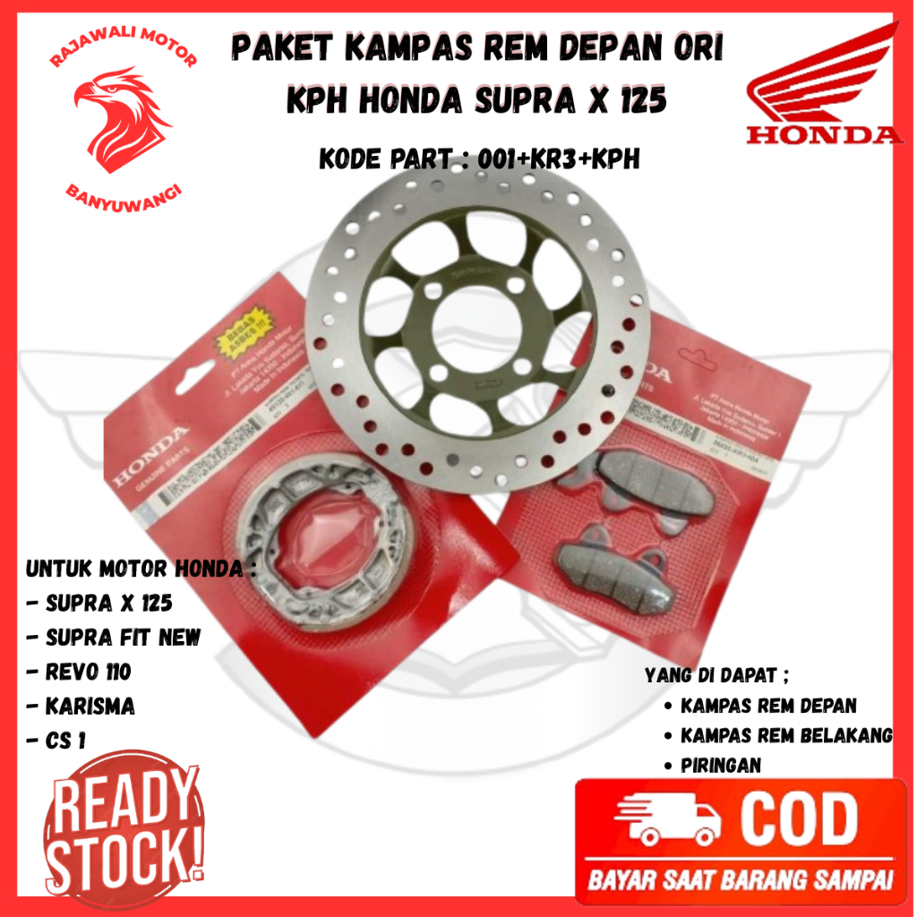 piringan supra x 125 ori - cakram depan kharisma - kampas rem belakang kharisma - kampas rem depan s