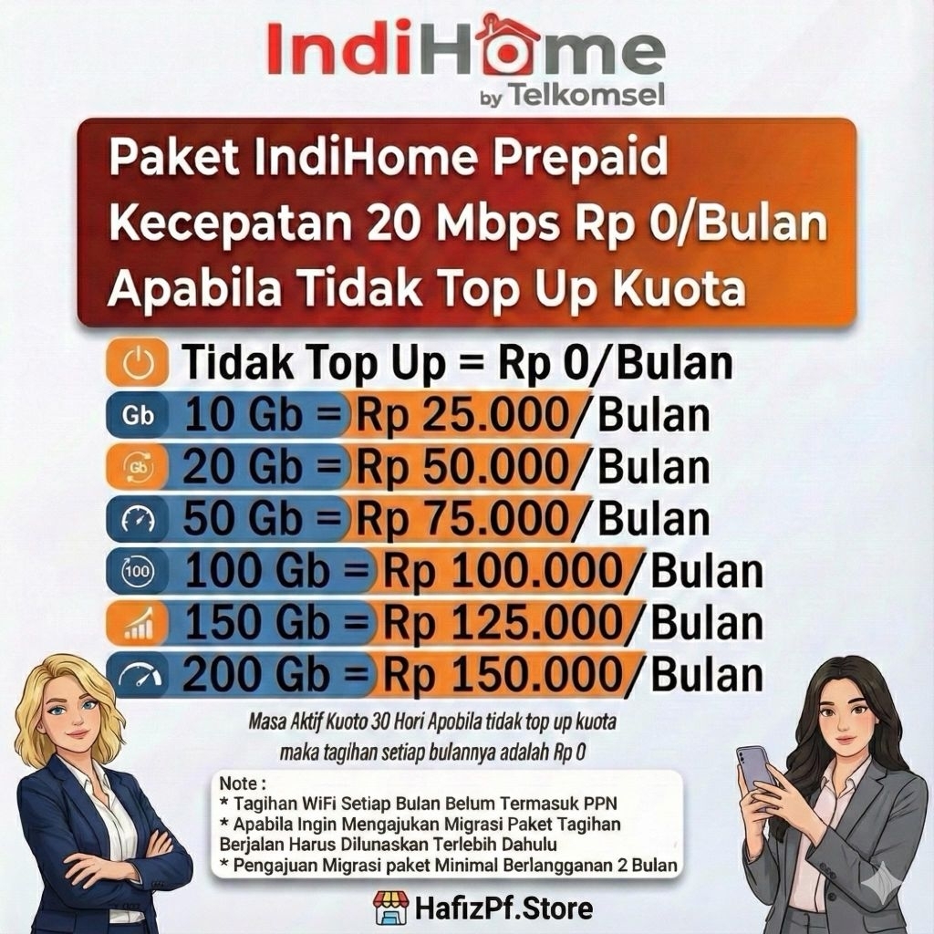Jasa Indihome paket prepaid