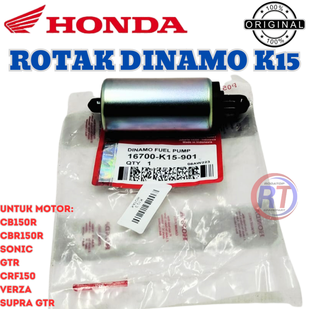 ROTAK/DINAMO FUEL PUMP KODE K15 HONDA ORIGINAL UNTUK MOTOR CB150R CBR150R SONIC GTR CRF150 VERZA DLL