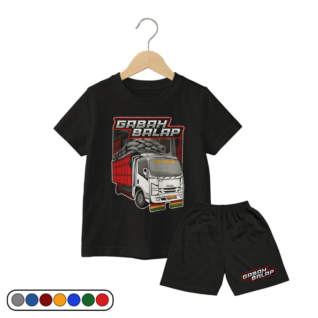 Setelan Kaos Truk Gabah Balap Anak Baju kaos Truk Oleng Anak Umur 2 - 10 Tahun Terbaru