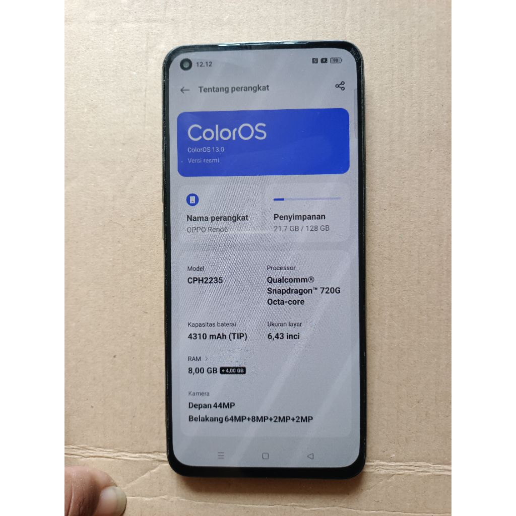 OPPO Reno6 4G Second/Bekas