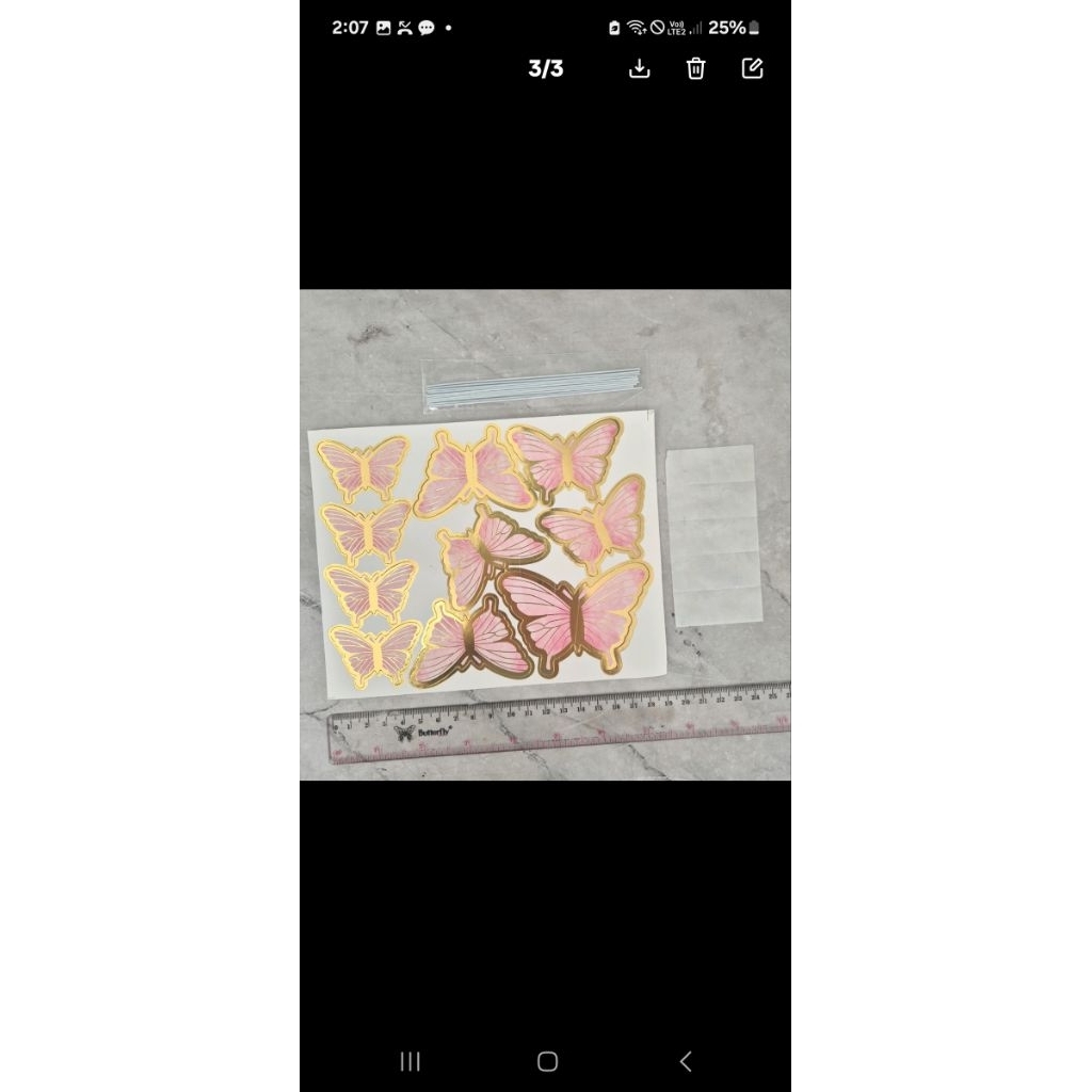 cake topper hias kue kupu2 butterfly hiasan kue ulang tahun kupu2