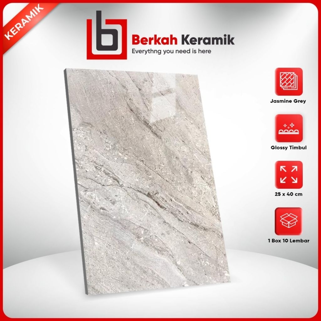 Keramik Dinding Motif Marmer 25x40 Jasmine Grey