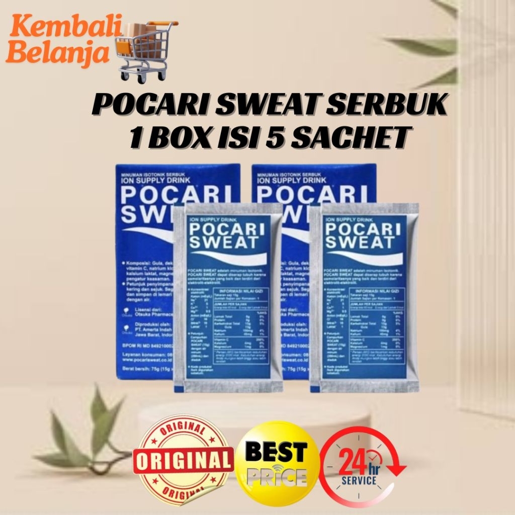 1 Box Isi 5 Sachet Pocari Sweat @ 13 Gram/ Pocari Minuman Serbuk Isotonik/ Pocari Sweat Box Isi 5 Sa