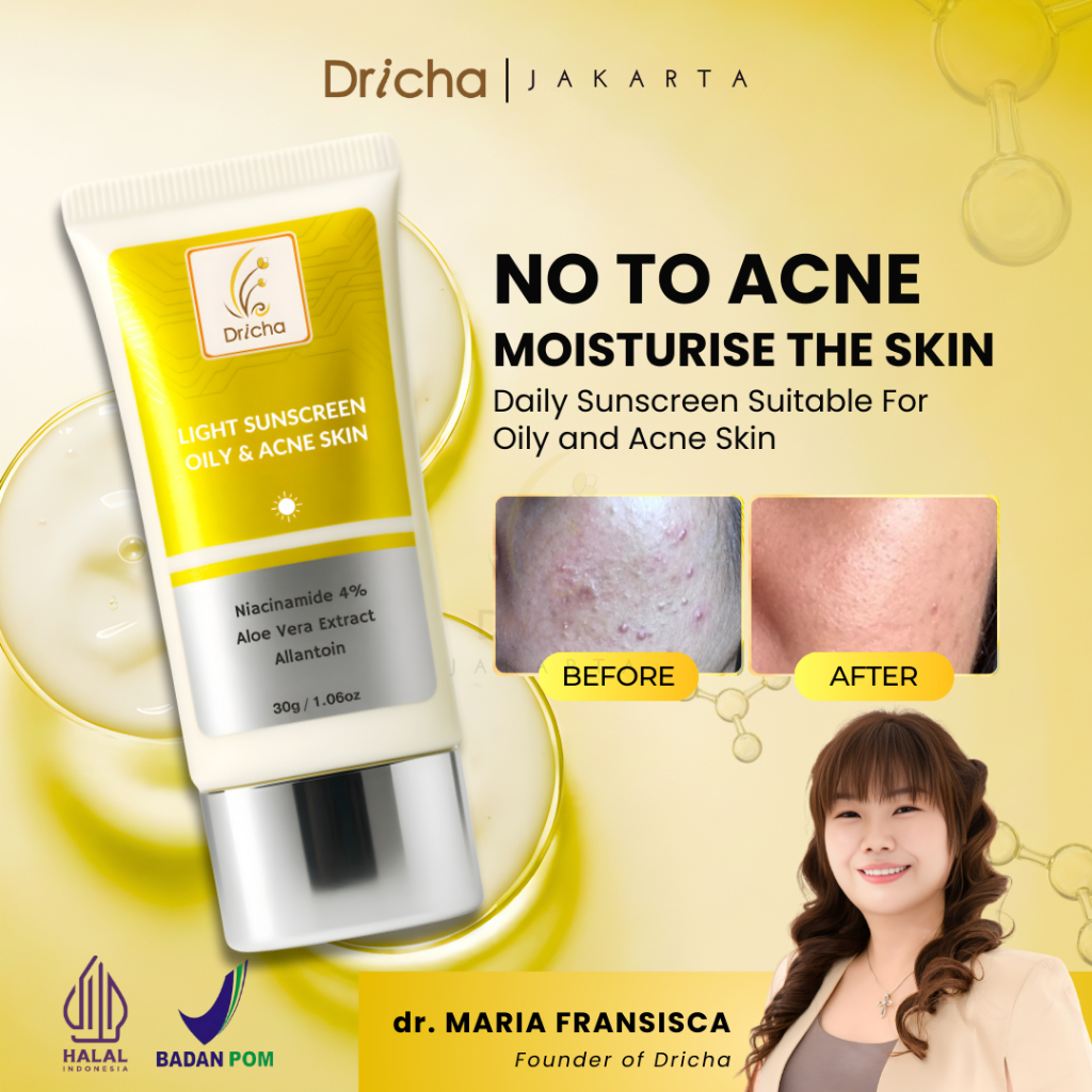 DRICHA LIGHT SUNSCREEN 30gram (Oily & Acne Skin)