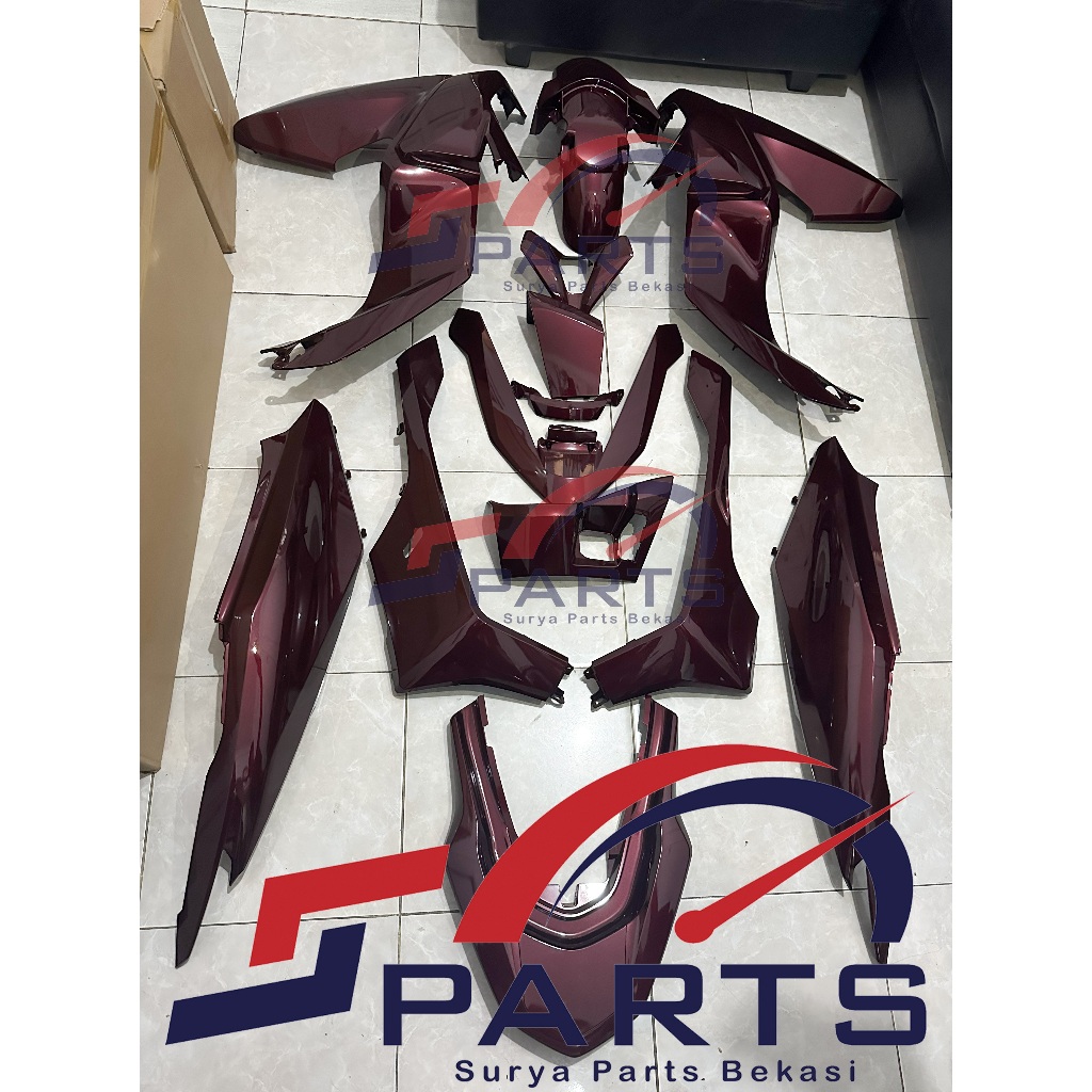 Cover Body Halus Fullset New Honda PCX 160 Roadsync Burgundy Original K1ZV Full body Honda PCX 160 2