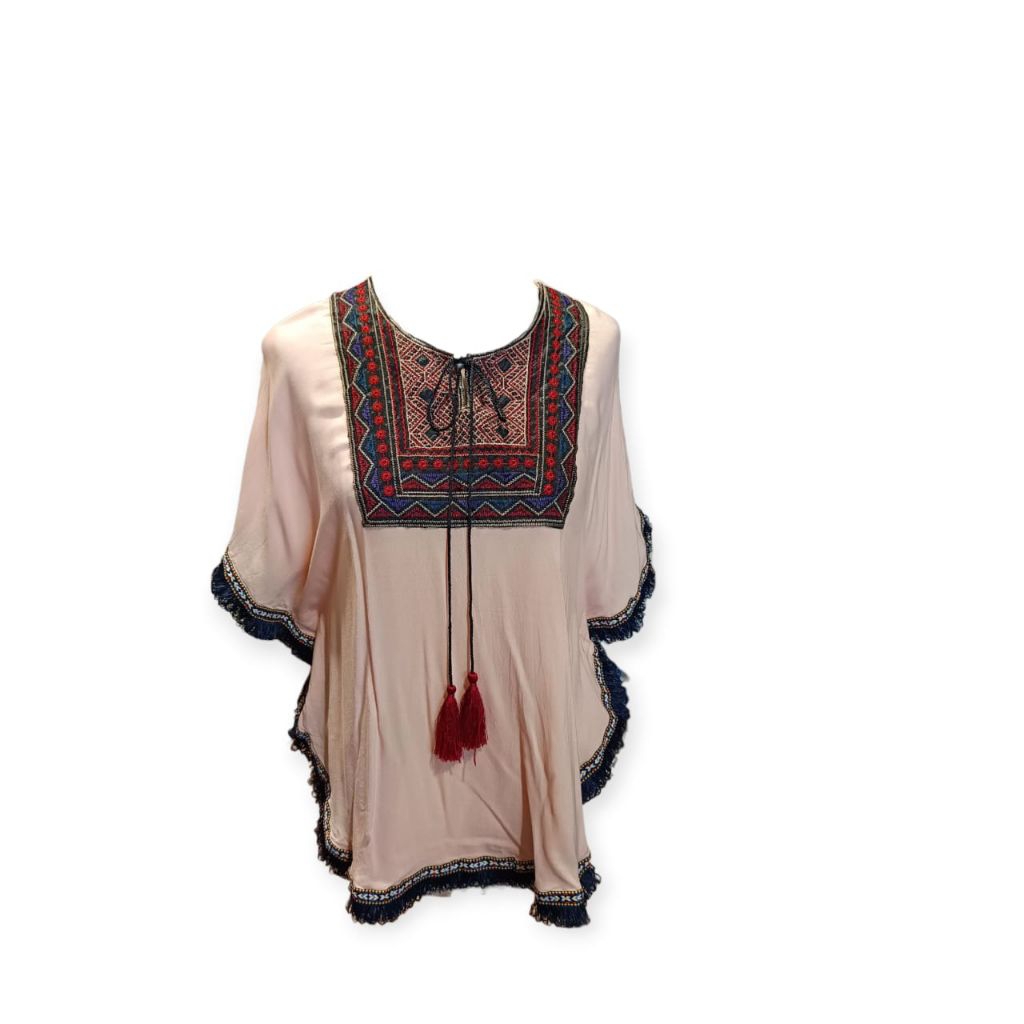 Atasan Wanita Baby Pink Kaftan Blouse