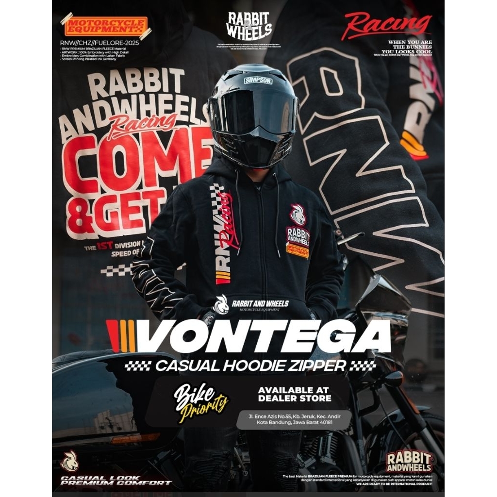 Rabbit And Wheels Vontega Casual Jacket Hoodie Zipper