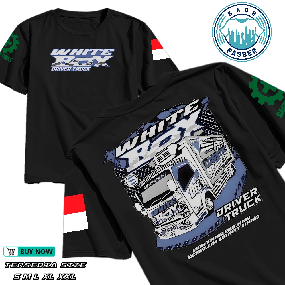 BAJU KAOS WHITE BOX TRUK KAOS BOX DRIVER KAOS DRIVER KAOS TRUK DEWASA KAOS TRUK OLENG