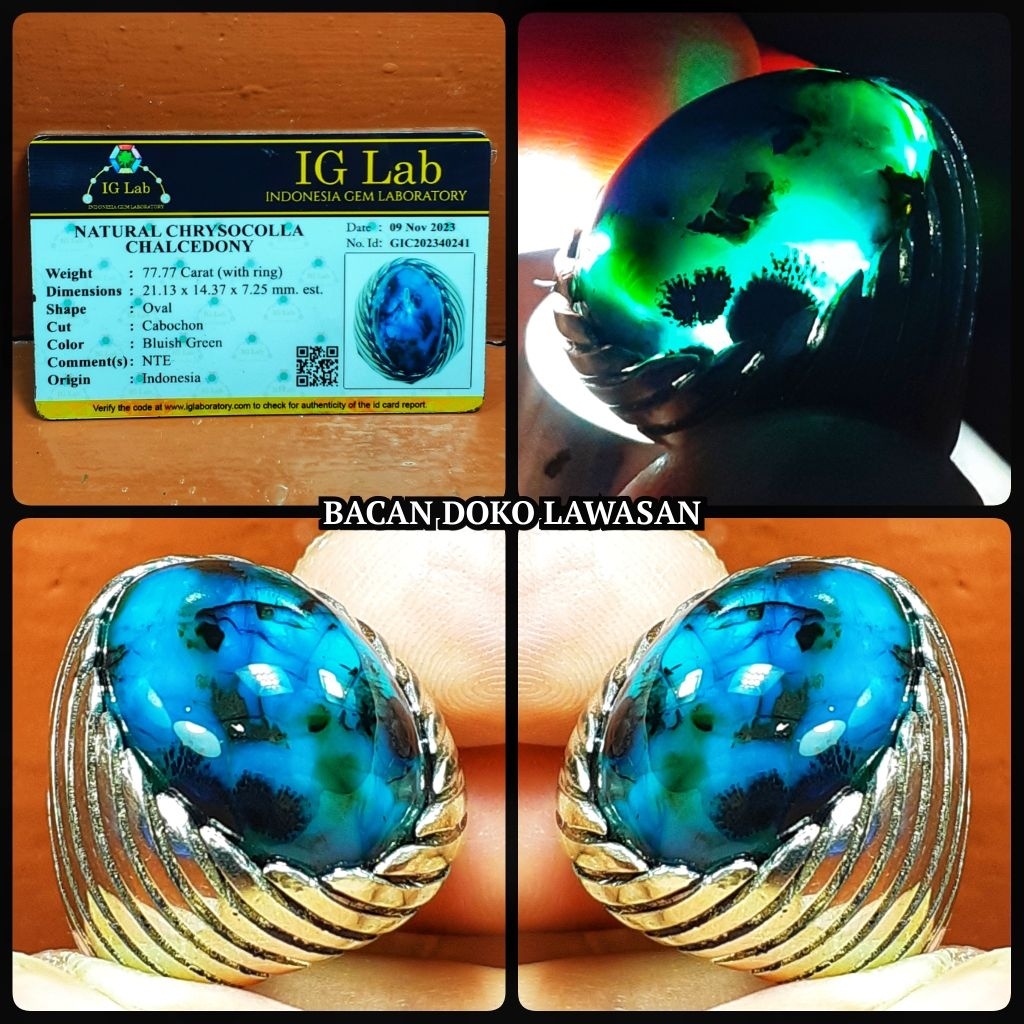 batu bacan doko totol jumbo super kristal full daging + memo lab