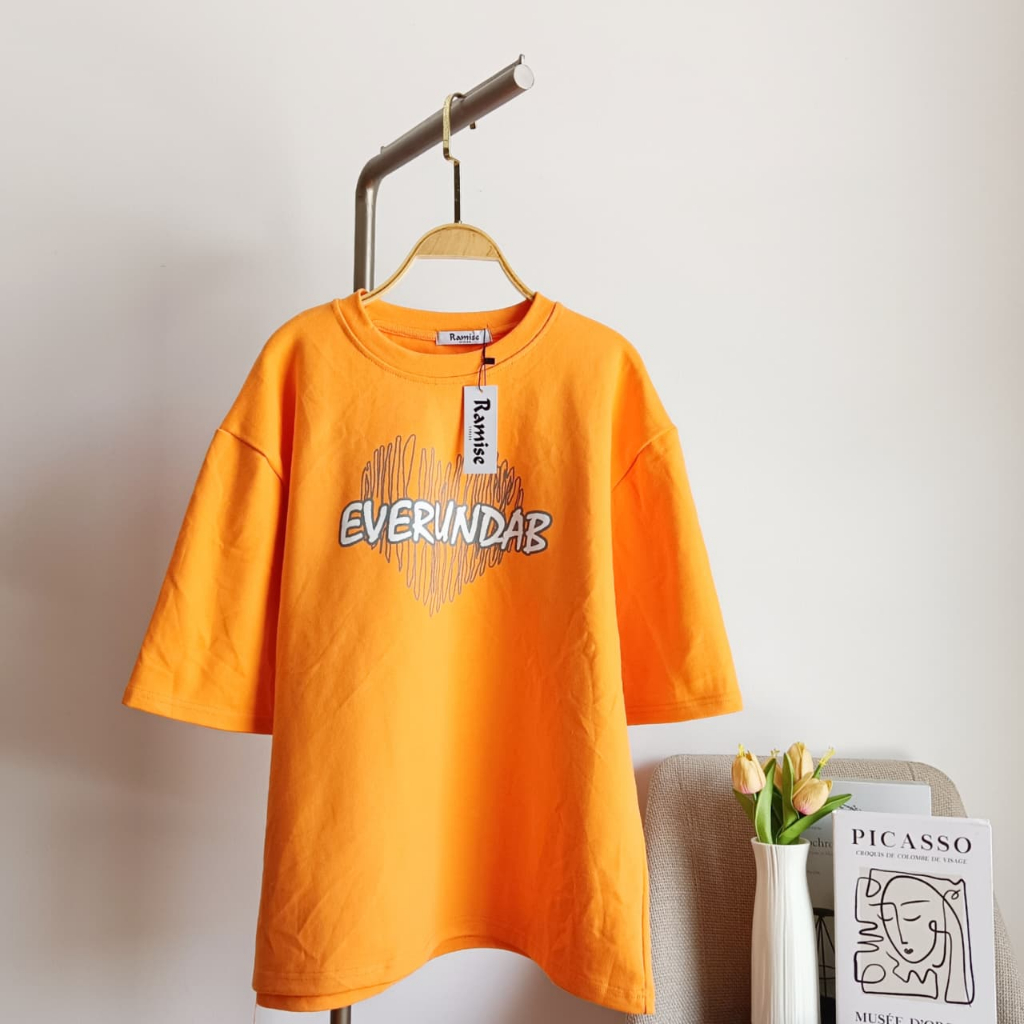 Kaos Pria Wanita Oversize Cotton / Tshirt Oversize Lengan Pendek Sablon / RAMISE
