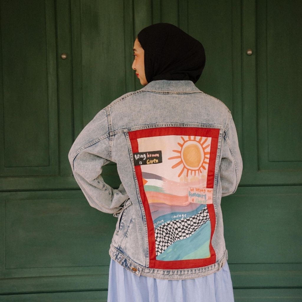 Jacket Sand Washed Palestine Blue Chikigo