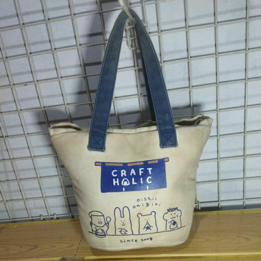 CRAFT HOLIC canvas food bag- CRABTREE & EVELYN- alas14x18cm tinggi 19cm