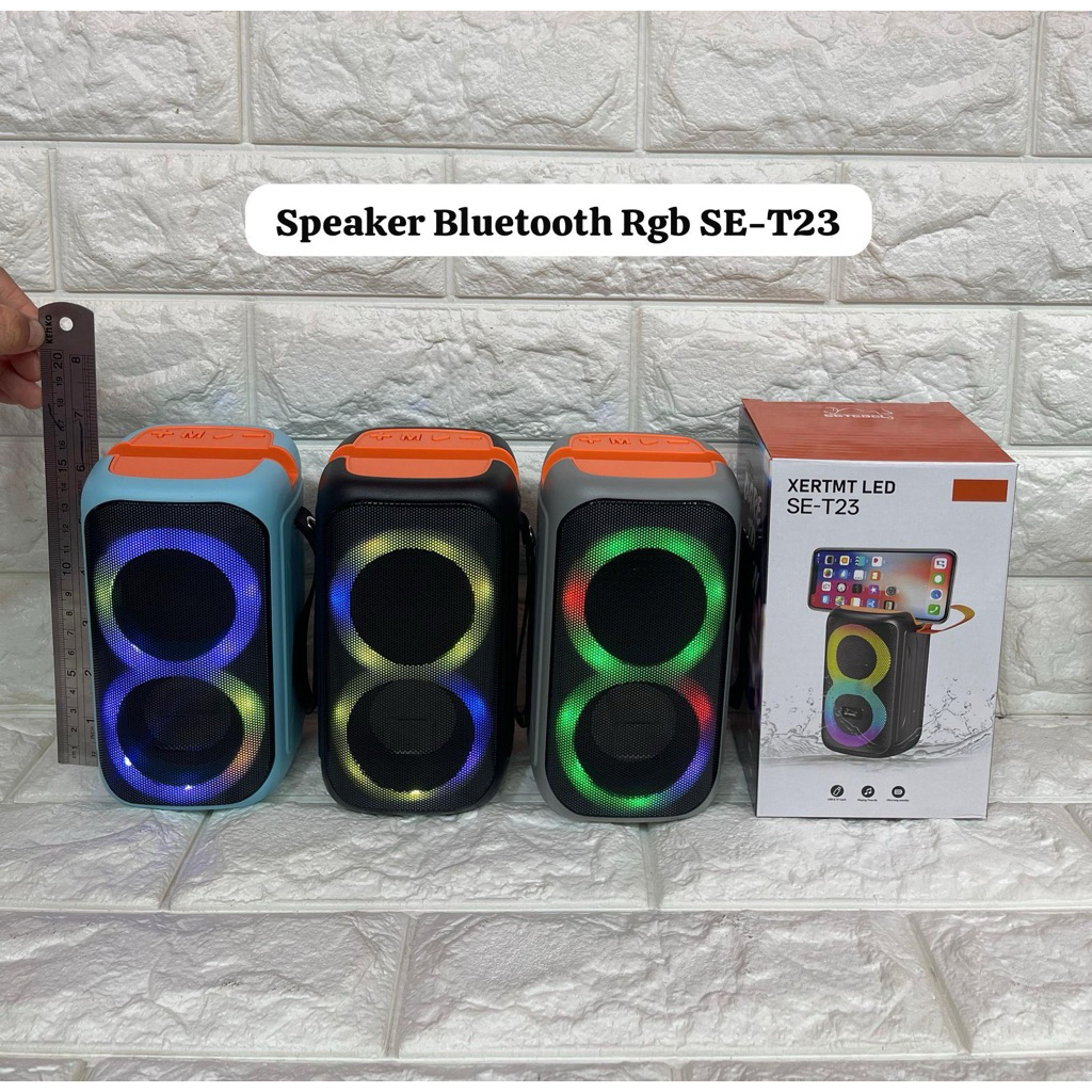 Speaker Bluetooth RGB SE-T23 LED Wireless Portable Standing Hp Speker Blutut Music Box