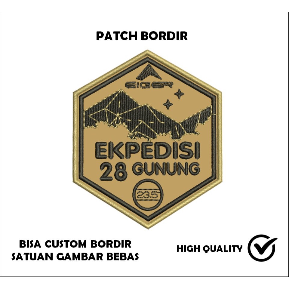 EMBLEM PATCH BORDIR GAMBAR EXPEDISI 28 GUNUNG TESTIMONI-TTB