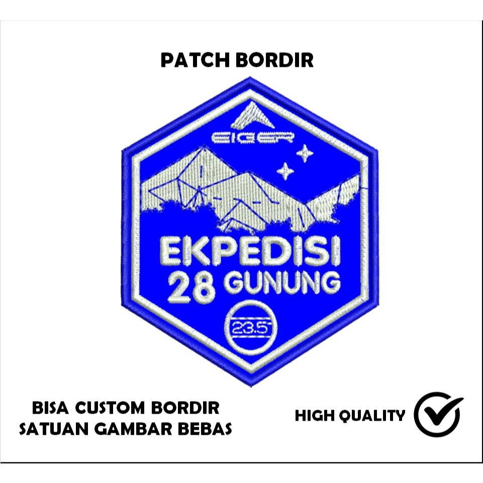 EMBLEM PATCH BORDIR GAMBAR EXPEDISI 28 GUNUNG TESTIMONI-TTB