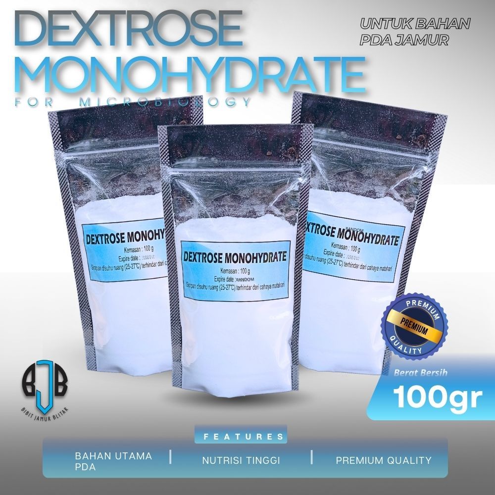 Dextrose Monohydrate Glukosa Gula Halus Bahan Baku Farmasi Nutrisi Tinggi Untuk PDA Bibit Jamur F0 I