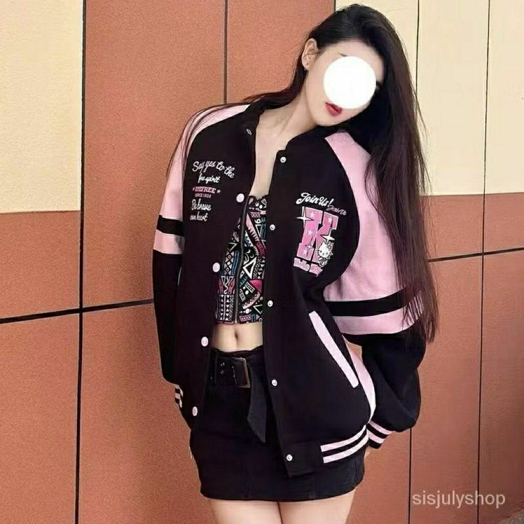 JAKET BASEBALL VARSITY K BRAVE JAKET OVERSIZE