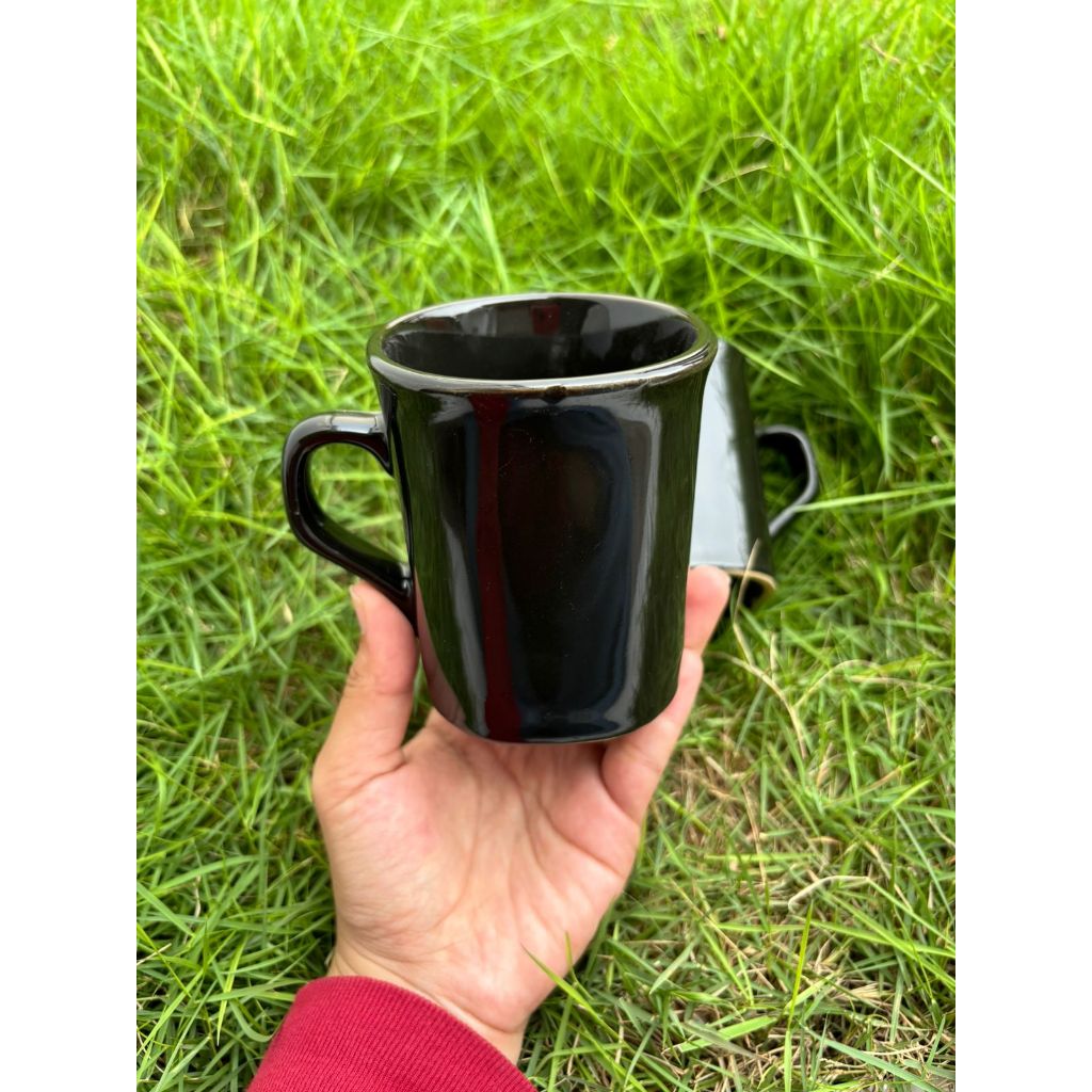 TERMURAH - GELAS NESCAFE WARNA HITAM BAHAN KERAMIK / GELAS KOPI / GELAS MINUM