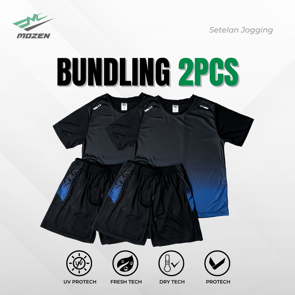 [COMBO 2] Outfit Lari One Set Jogging Badminton Olahraga Pria Wanita Unisex Jumbo Dry Fit