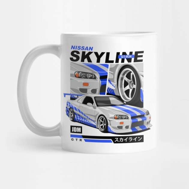 NISSAN GT-R34 SKYLINE - Nissan Skyline Gtr R34 Coffee Mug