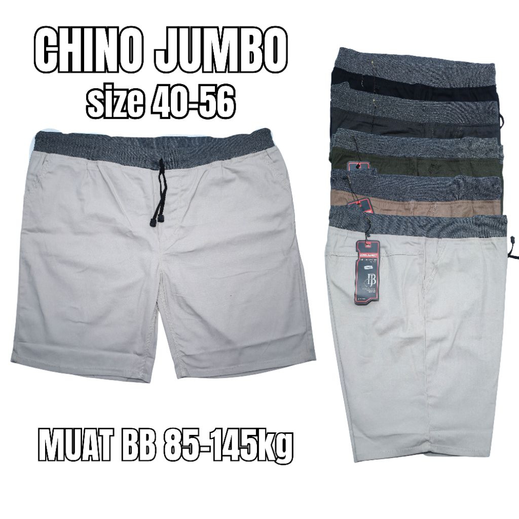 PROMO CELANA PENDEK PRIA JUMBO PINGGANG KARET RIP CELANA JUMBO PRIA BIG SIZE CELANA CINOS