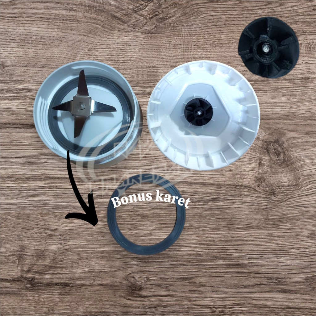 TAPAK BLENDER PISAU 4 DAN KARET  MOUNTING JUS BLENDER PUTIH MIYAKO LAMA GIGI KARET