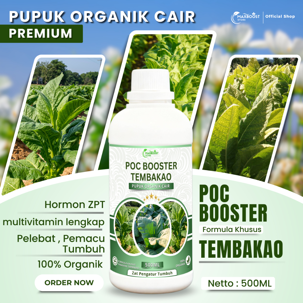 COD POC BOOSTER TEMBAKAO 500ML - Pupuk Organik Cair dan ZPT - Mempercepat Pertumbuhan & Pelebat, Pup